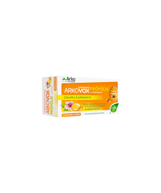 ARKOVOX PROPOLIS+VIT C 24COMP MIEL-LIMON – foto del producto extracto miel sabor ARKOVOX PROPOLIS+VIT C 24COMP MIEL-LIMON – foto del producto extracto miel sabor