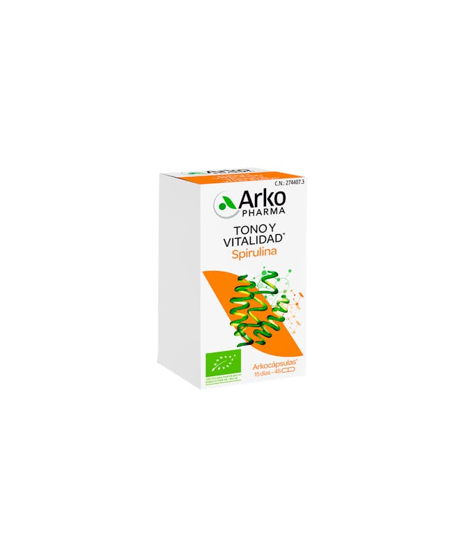 ARKOCAPSULAS SPIRULINA BIO 48 CAPSULAS – foto del producto arkocapsulas spirulina bio ARKOCAPSULAS SPIRULINA BIO 48 CAPSULAS – foto del producto arkocapsulas spirulina bio