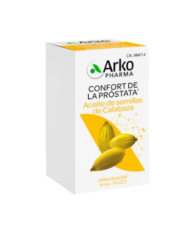 ARKOCAPSULAS CALABAZA ACEITE SEMILL 50CP – foto del producto arkocapsulas calabaza aceite