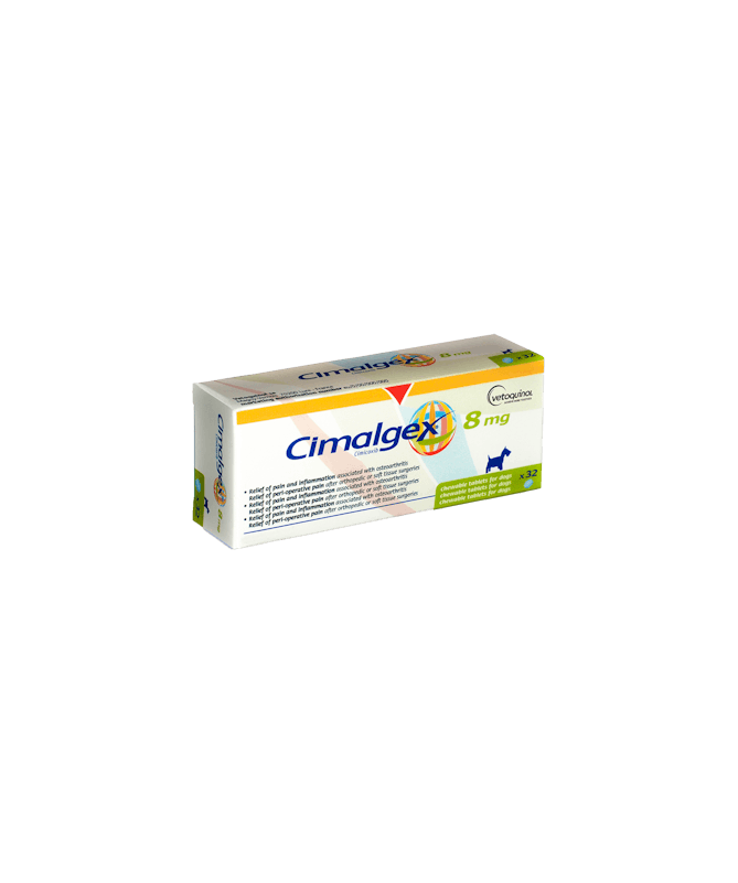CIMALGEX 8 MG 32 COMP MASTICA VETOQUINOL – foto del producto cada cimalgex comp