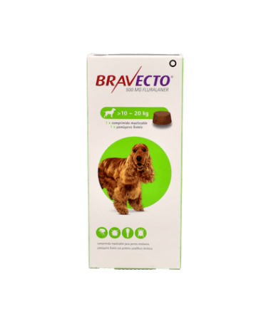 BRAVECTO PERROS 500MG 10-20 KG 1CP MSD – foto del producto cada bravecto perros