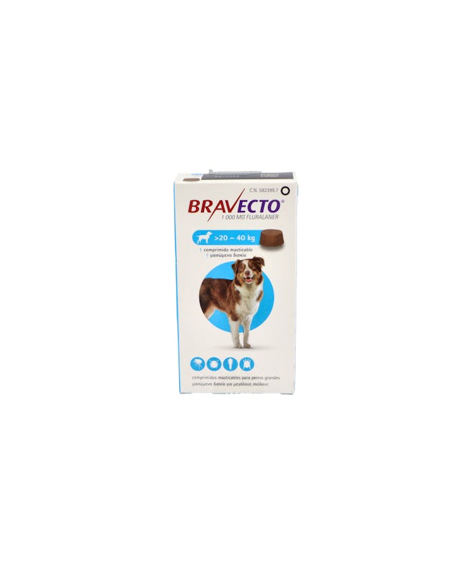 BRAVECTO PERROS 1000MG 20-40KG 1CP MSD – foto del producto cada bravecto perros