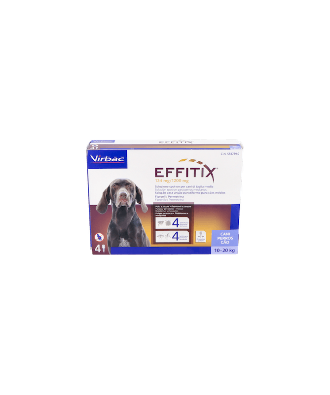 EFFITIX PERROS 10-20kg 4 PIP VIRBAC – foto del producto cada effitix perros