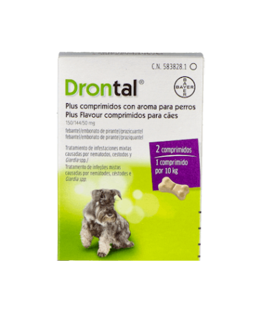 DRONTAL PLUS AROMA 2CP VETOQUINOL – foto del producto cada drontal plus