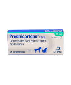 PREDNICORTONE 20MG 30COMP DECHRA – foto del producto cada prednicortone 20mg