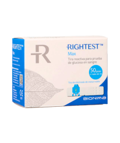 TIRA REACTIVA GLUCOSA RIGHTEST MAX 50 UD – foto del producto cada tira reactiva