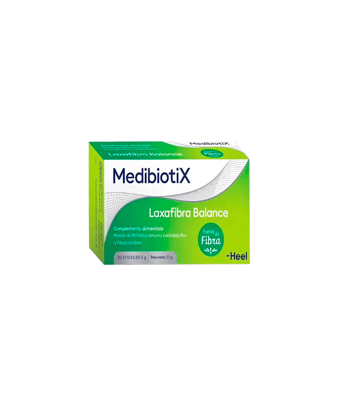 MEDIBIOTIX LAXAFIBRA BALANCE 30 STICK 5G – foto del producto cada medibiotix laxafibra
