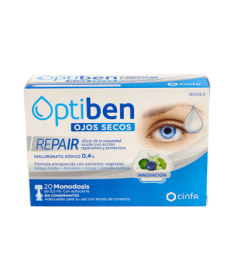 OPTIBEN OJOS SECOS REPAIR 20 MONODOSIS – foto del producto ácido optiben ojos