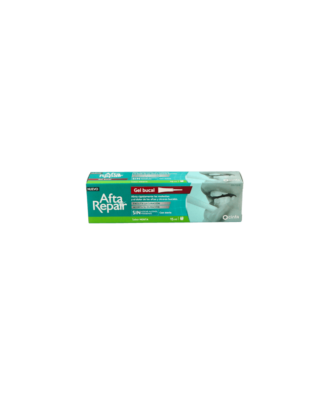 AFTA REPAIR GEL SABOR MENTA 15 ML – foto del producto cada afta repair