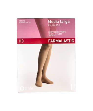 MEDIA LARGA FARMALASTIC FUERTE BLON MED – foto del producto media larga farmalastic