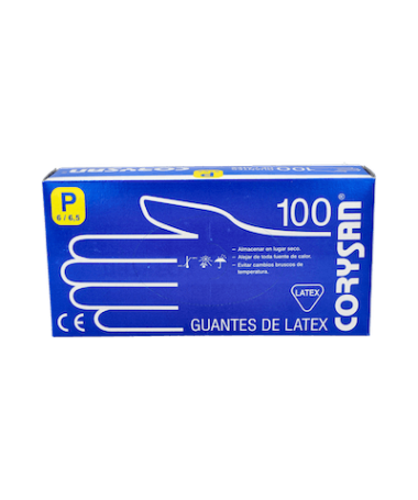 GUANTES CORYSAN LATEX T/PEQ. 100 UND. – foto del producto tejido guantes corysan