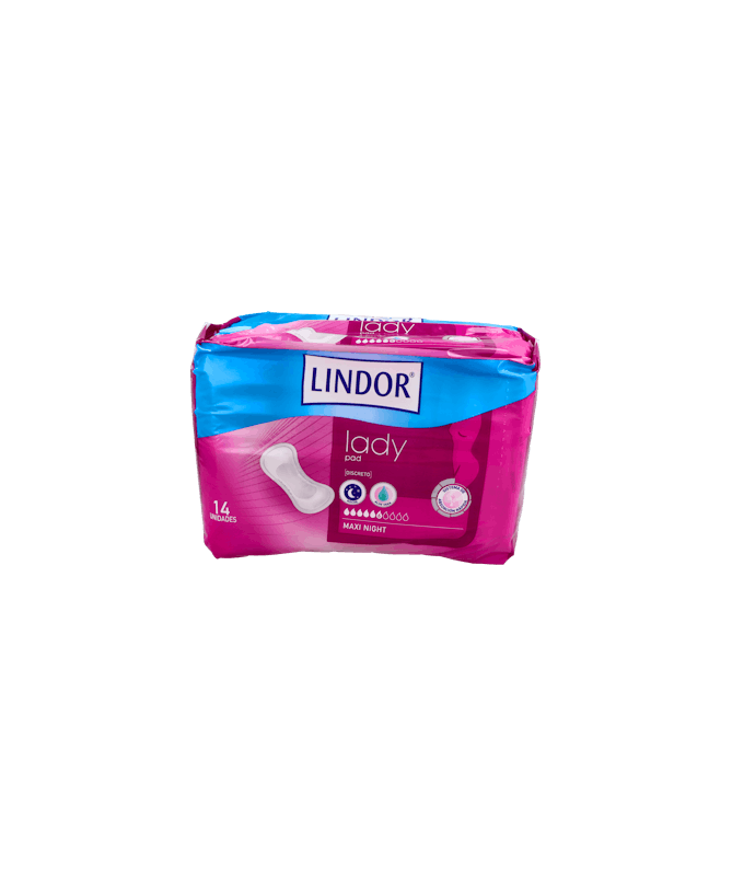 LINDOR LADY PAD MAXI NIGHT 6 GOTAS 14 UN – foto del producto lindor lady pad
