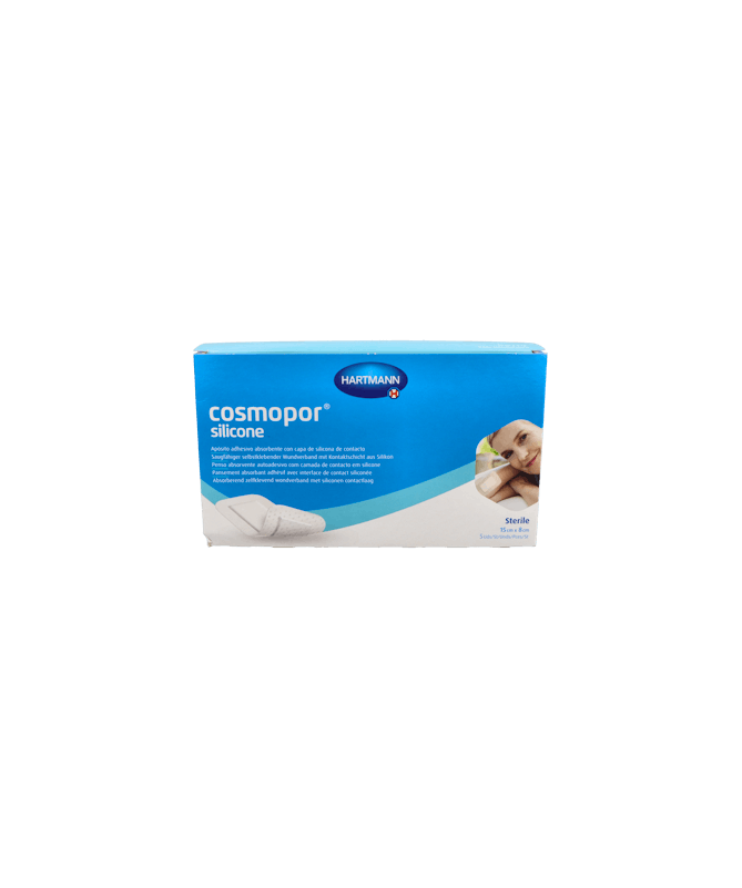 COSMOPOR SILICONE APOSITO EST 15X8CM 5U – foto del producto cada cosmopor silicone