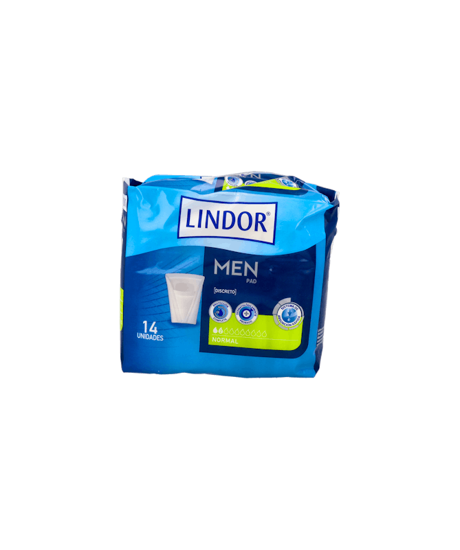 LINDOR MEN PAD NORMAL 2 GOTAS 14 UN – foto del producto lindor men pad