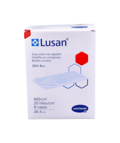 COMPRESAS GASA ESTERIL LUSAN 100 UND – foto del producto cada compresas gasa