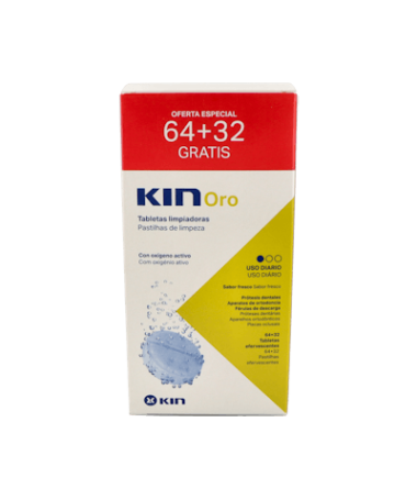 KIN ORO TABLETAS LIMPIADORAS 64+32 – foto del producto sodium lauryl kin