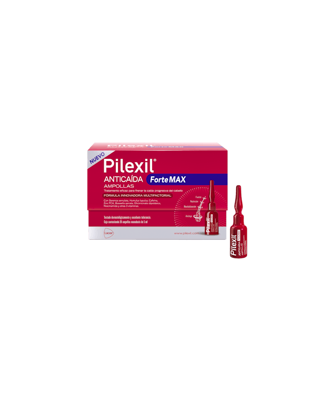 PILEXIL ANTICAIDA FORTEMAX 20 AMP 5 ML – foto del producto cada pilexil anticaida