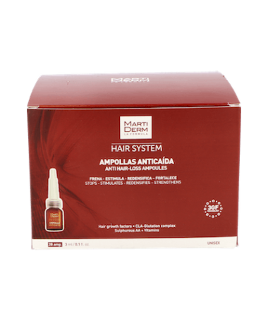 MARTIDERM AMPOLLAS ANTICAIDA 28 UD 3 ML – foto del producto complejo martiderm ampollas