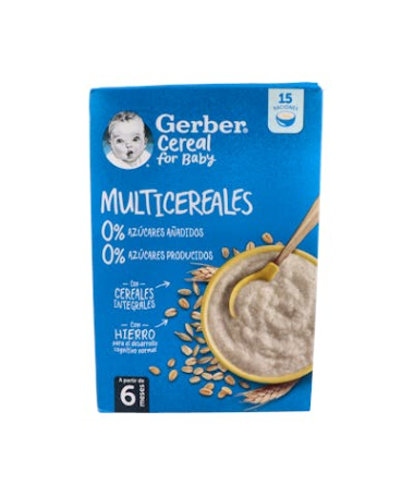GERBER MULTICEREALES 0% S/AZUCARES 270GR – foto del producto cada gerber multicereales