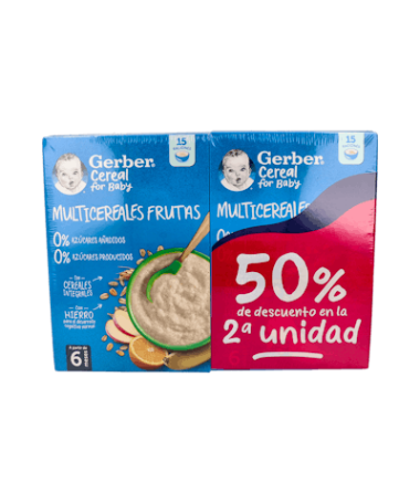 GERBER MULTICEREAL FRUTA 0%AZ DUPLO 270G – foto del producto cada gerber multicereal