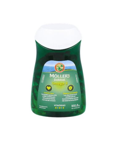 MOLLER´S DOBBEL OMEGA 3 112 CAPS – foto del producto cada moller dobbel