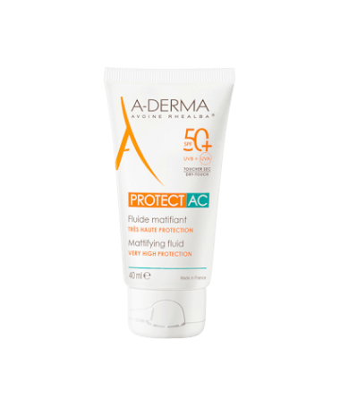 A-DERMA PROTECT AC FLUID MATI SPF50+40ML – foto del producto cada derma protect
