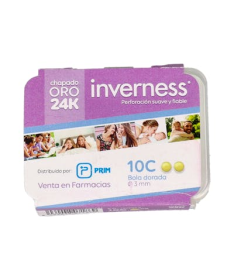 INVERNESS PENDIENTE 10C 24K BOLA DOR 3MM – foto del producto inverness pendiente 10c