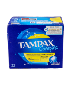 TAMPAX COMPAK REGULAR 22 UNIDADES – foto del producto tampax compak regular
