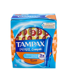 TAMPAX COMPAK PEARL SUPER PLUS 16 UNI – foto del producto tampax compak pearl
