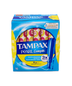 TAMPAX COMPAK PEARL REGULAR 16 UNIDADES – foto del producto tampax compak pearl