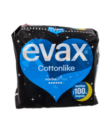 EVAX COMPRESA COTTONLIKE ALAS NOCHE 11 U – foto del producto cada evax compresa