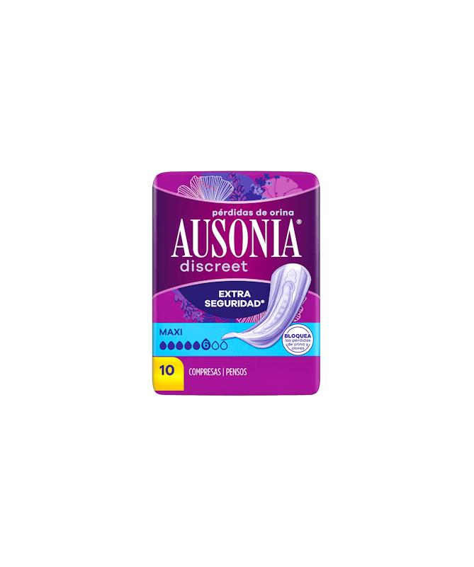 AUSONIA DISCREET MAXI 10 UNIDADES – foto del producto ausonia discreet maxi