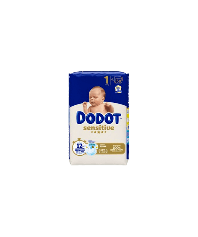 DODOT SENSITIVE T1 2-5 KG 58 UDS – foto del producto cada dodot sensitive
