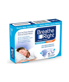 TIRAS NASALES BREATHE RIGHT GD TRANSP 10 – foto del producto cada tiras nasales