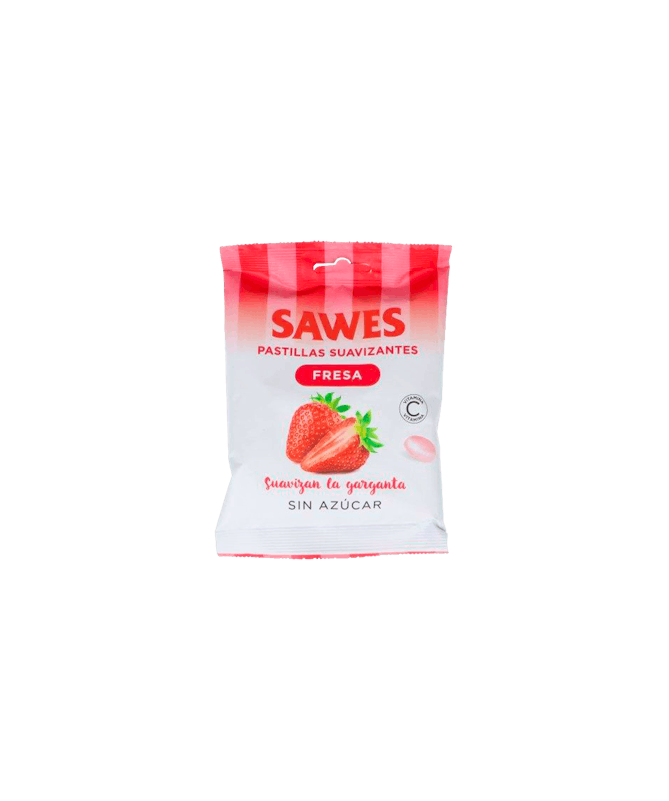 SAWES PASTILLAS SUAVI S/AZUCAR 50G FRESA – foto del producto cada sawes pastillas