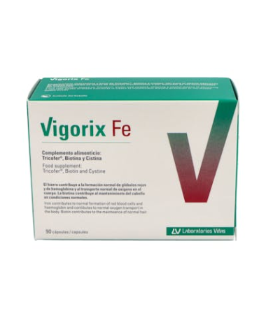 VIGORIX FE 90 CAPSULAS – foto del producto biotina cistina vrn