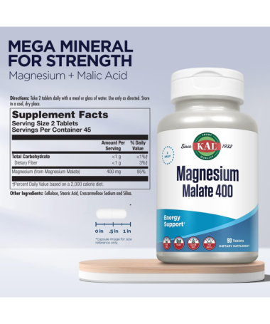 MALATE MAGNESIUM 400MG 90COMP KAL – foto del producto magnesio malato malate