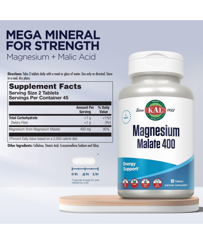 MALATE MAGNESIUM 400MG 90COMP KAL – foto del producto magnesio malato malate