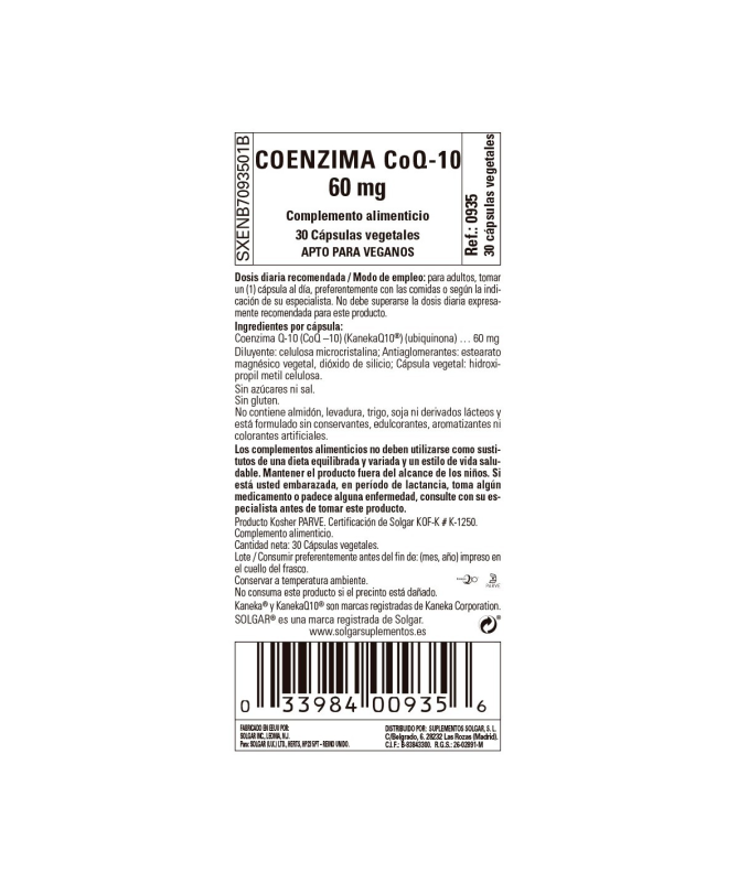 COENZIMA Q10 60MG 30VEGICAPS – foto del producto coenzima q10 cápsula COENZIMA Q10 60MG 30VEGICAPS – foto del producto coenzima q10 cápsula