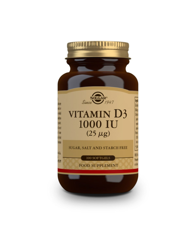 VITAMINA D3 1000UI 25MCG 100CAP BLANDAS – foto del producto aceite vitamina cápsula