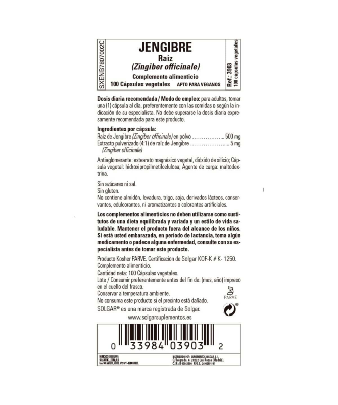 JENGIBRE ZINGIBER OFFICINALI 520MG FP 100CAP – foto del producto jengibre zingiber cápsula JENGIBRE ZINGIBER OFFICINALI 520MG FP 100CAP – foto del producto jengibre zingiber cápsula