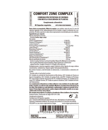 CONFORT ZONE DIGESTIVE COMPLEX 90CAP VEG – foto del producto carbohidratos proteínas semilla