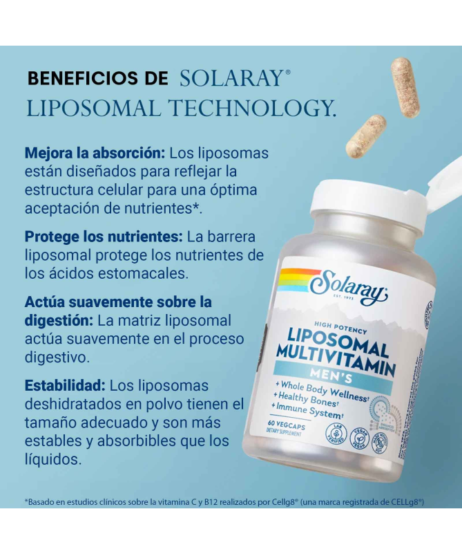 LIPOSOMAL MULTIVITAMIN MENS 60VCAPS – foto del producto liposomal ácido agente