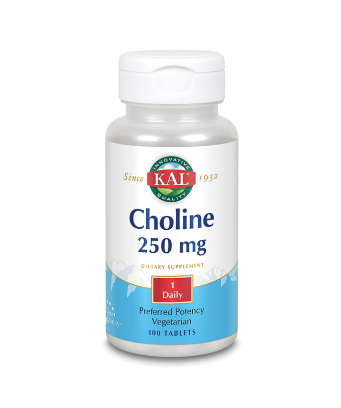 CHOLINE KAL 250MG 100COMP – foto del producto colina bitartrato choline