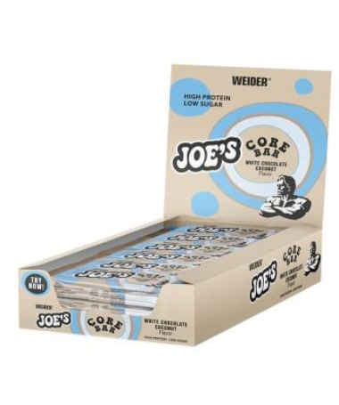 JOE S CORE BAR CHOCLATE BLANCO COCO 12X45GR – foto del producto edulcorante proteína blanco