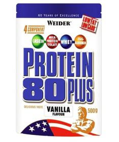 WEIDER PROTEIN 80 PLUS VAINILLA 500GR – foto del producto cálcico proteína leche