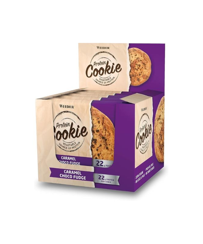 WEIDER PROTEIN COOKIE CARAMEL CHOCO FUDGE 90GRX12UDS – foto del producto cacao proteínas trigo WEIDER PROTEIN COOKIE CARAMEL CHOCO FUDGE 90GRX12UDS – foto del producto cacao proteínas trigo