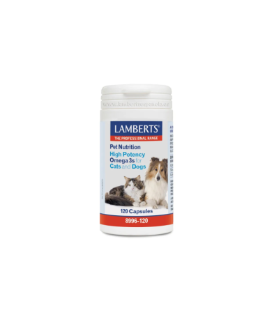 LAMBERTS OMEGA 3 ALTA POTENCIA GATOS Y PERROS 120 TABS 8996- – foto del producto ácido lamberts omega