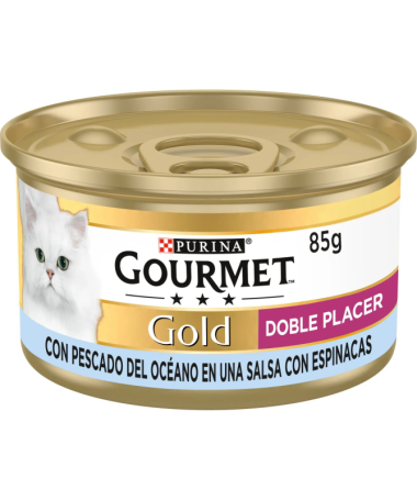 GOURMET GOLD DOBLE PLACER PESCADO ESPINAC 24X85GR – foto del producto sulfato bruta pescado