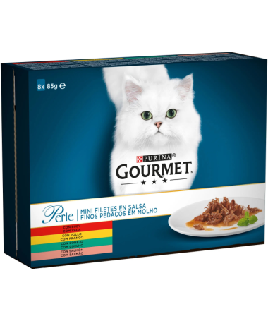GOURMET PERLE LAMINAS POLLO CAJA 8X85GR – foto del producto subproductos carnes animales